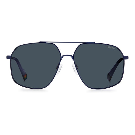 Blue Stainless Steel Sunglasses