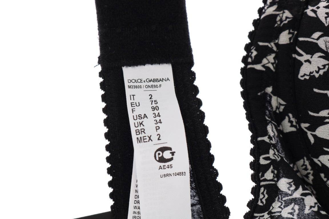 Eleganter schwarzer Seiden-BH mit floraler Spitze