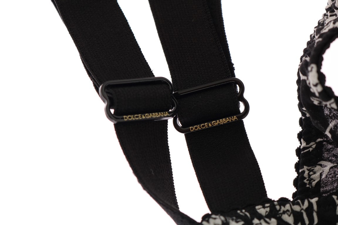 Eleganter schwarzer Seiden-BH mit floraler Spitze