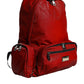 Red Patent Leather Logo Plaque Backpack Bag