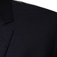 Dark Blue Wool Single Breasted Dress Coat Blazer