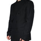 Black Linen Double Breasted Dress Blazer