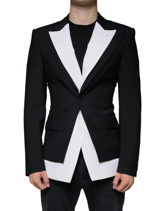 Black White Single Breasted Dress Blazer