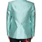 Mint Green Silk Single Breasted Coat Blazer