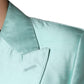 Mint Green Silk Single Breasted Coat Blazer