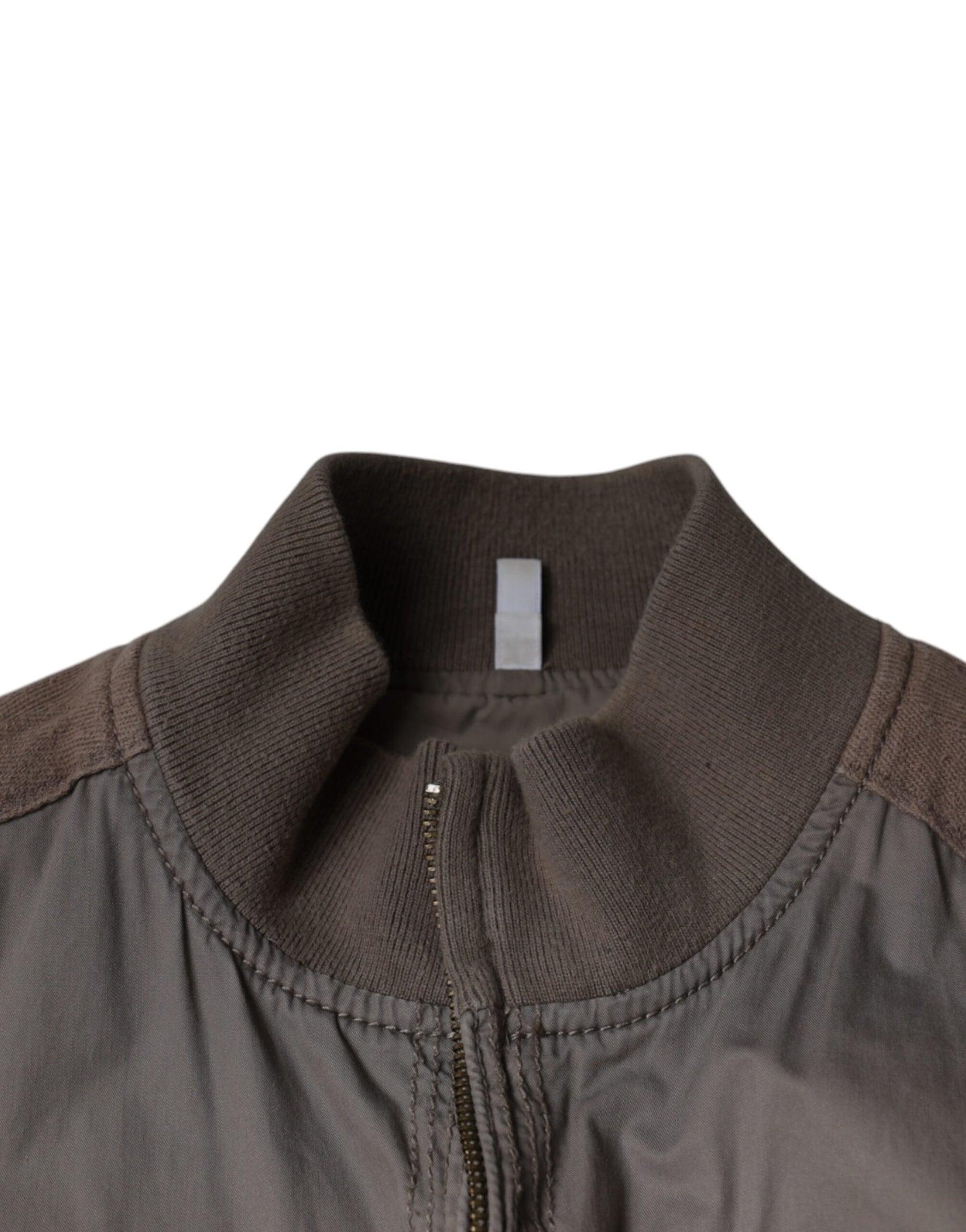 Braune Bomberjacke aus Baumwolle mit durchgehendem Reißverschluss und Logo