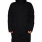 Black Hooded Parka Cotton Trench Coat Jacket