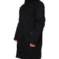 Black Hooded Parka Cotton Trench Coat Jacket