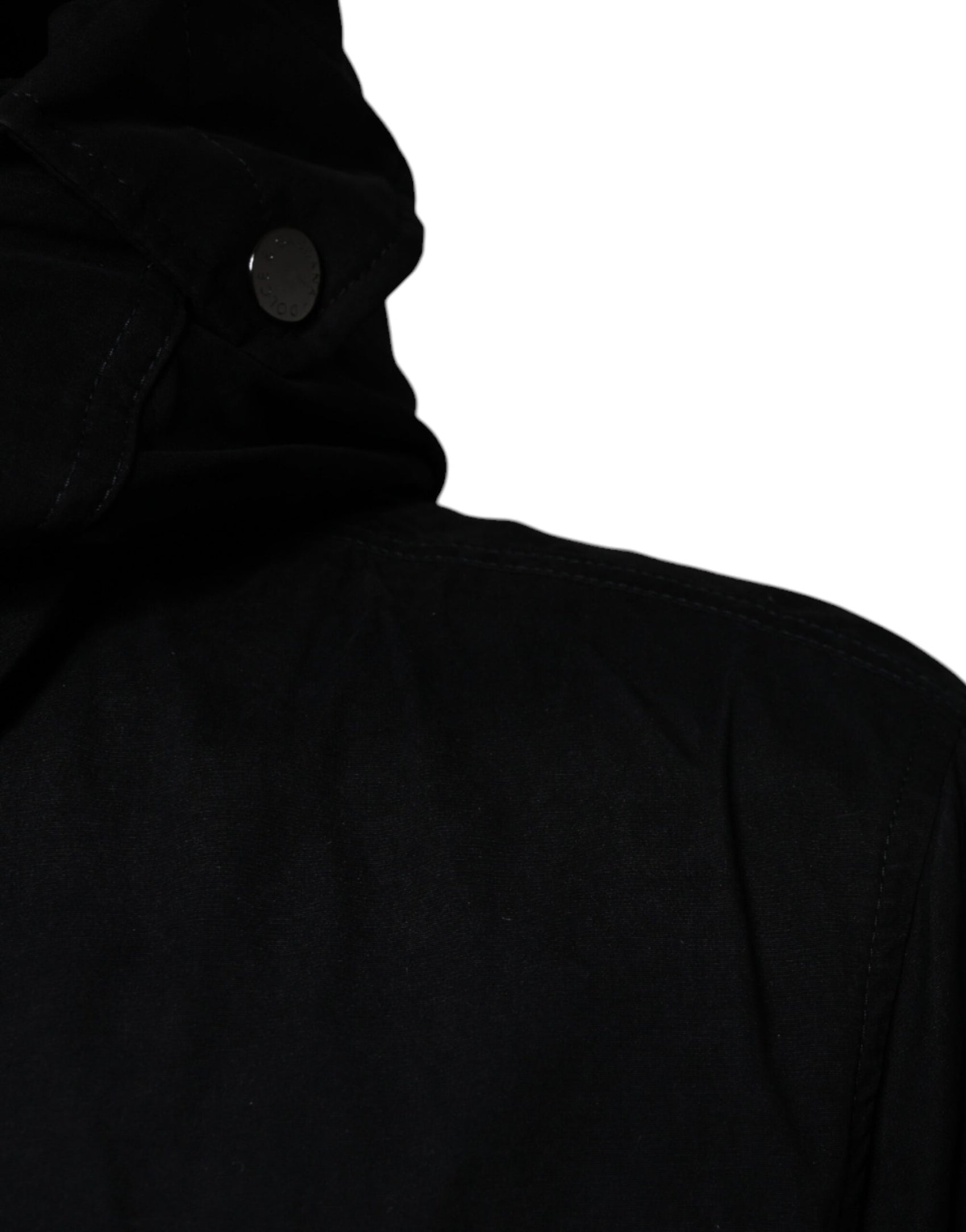 Giacca trench in cotone con cappuccio nero Parka