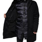 Black Hooded Parka Cotton Trench Coat Jacket