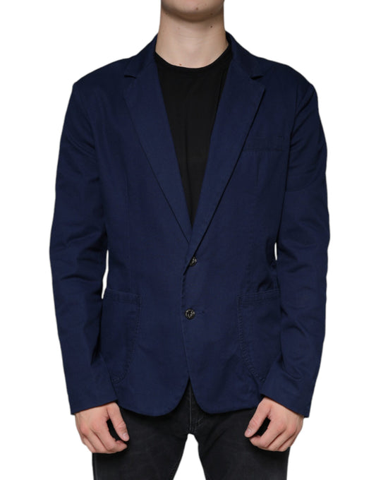 Blazer monopetto con tacca blu