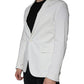 White Single Breasted One Button Dress Formal Blazer