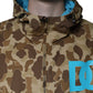 Brown Camouflage Hooded Pullover Jacket