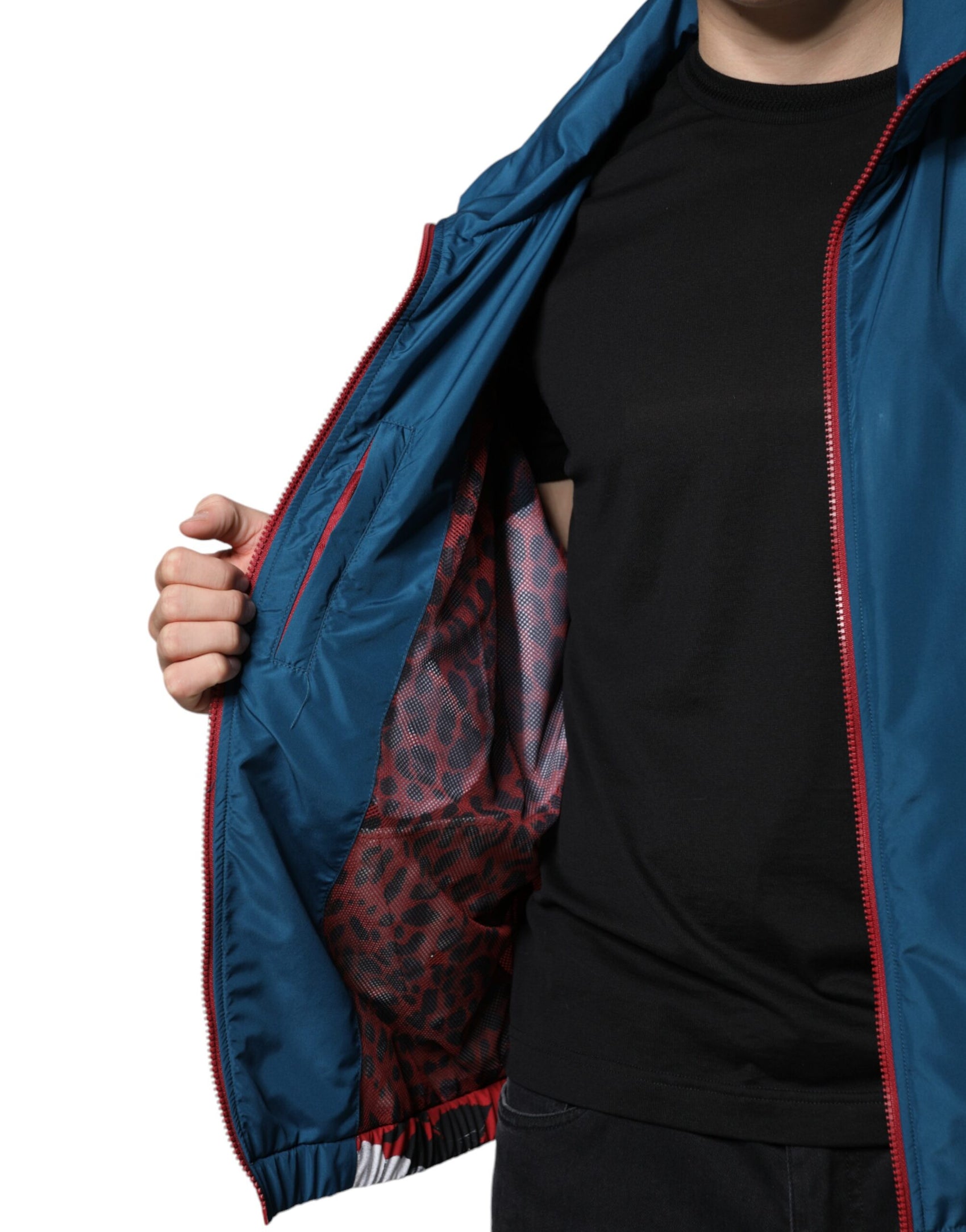 Giacca con cerniera intera in poliestere multicolore