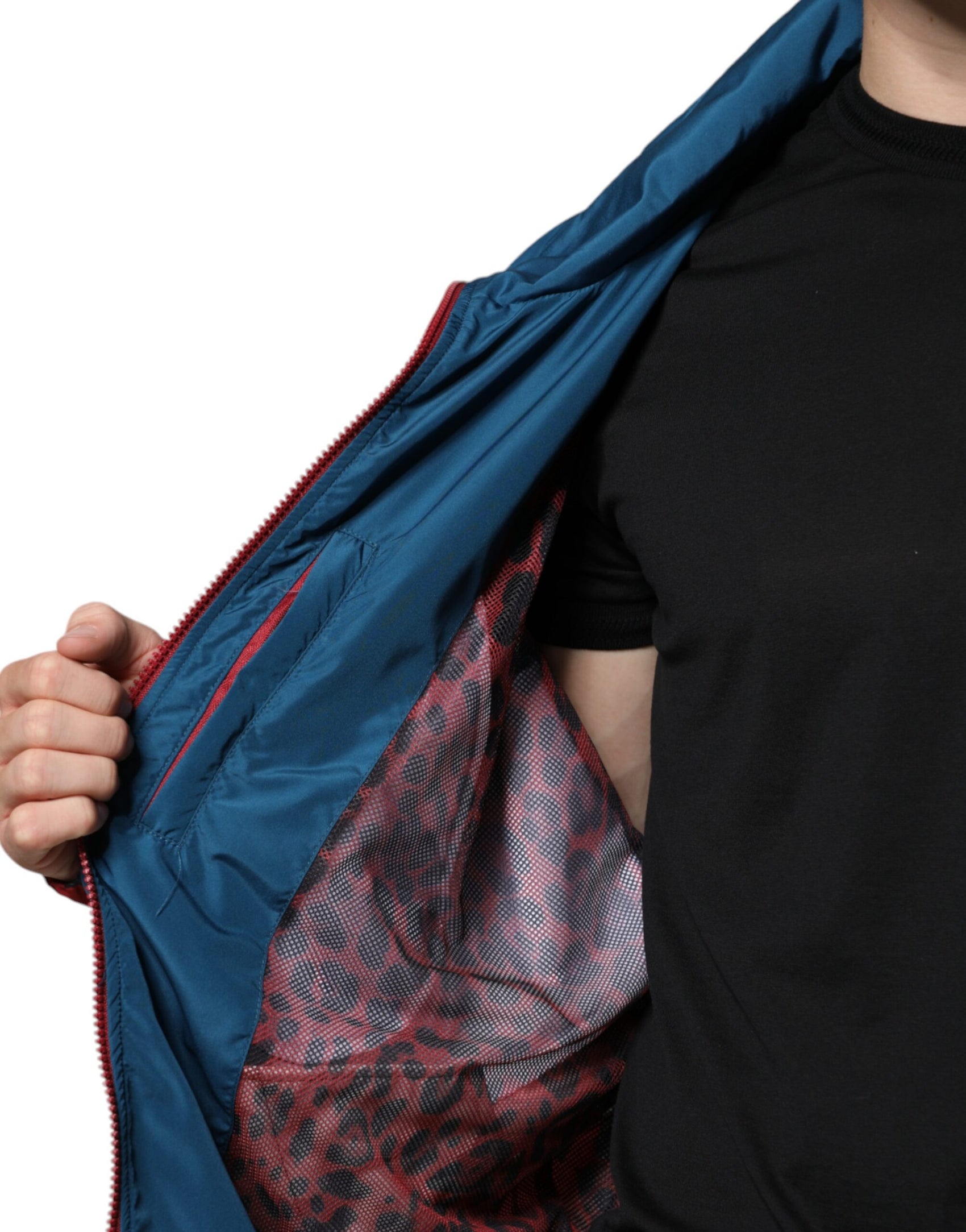 Giacca con cerniera intera in poliestere multicolore