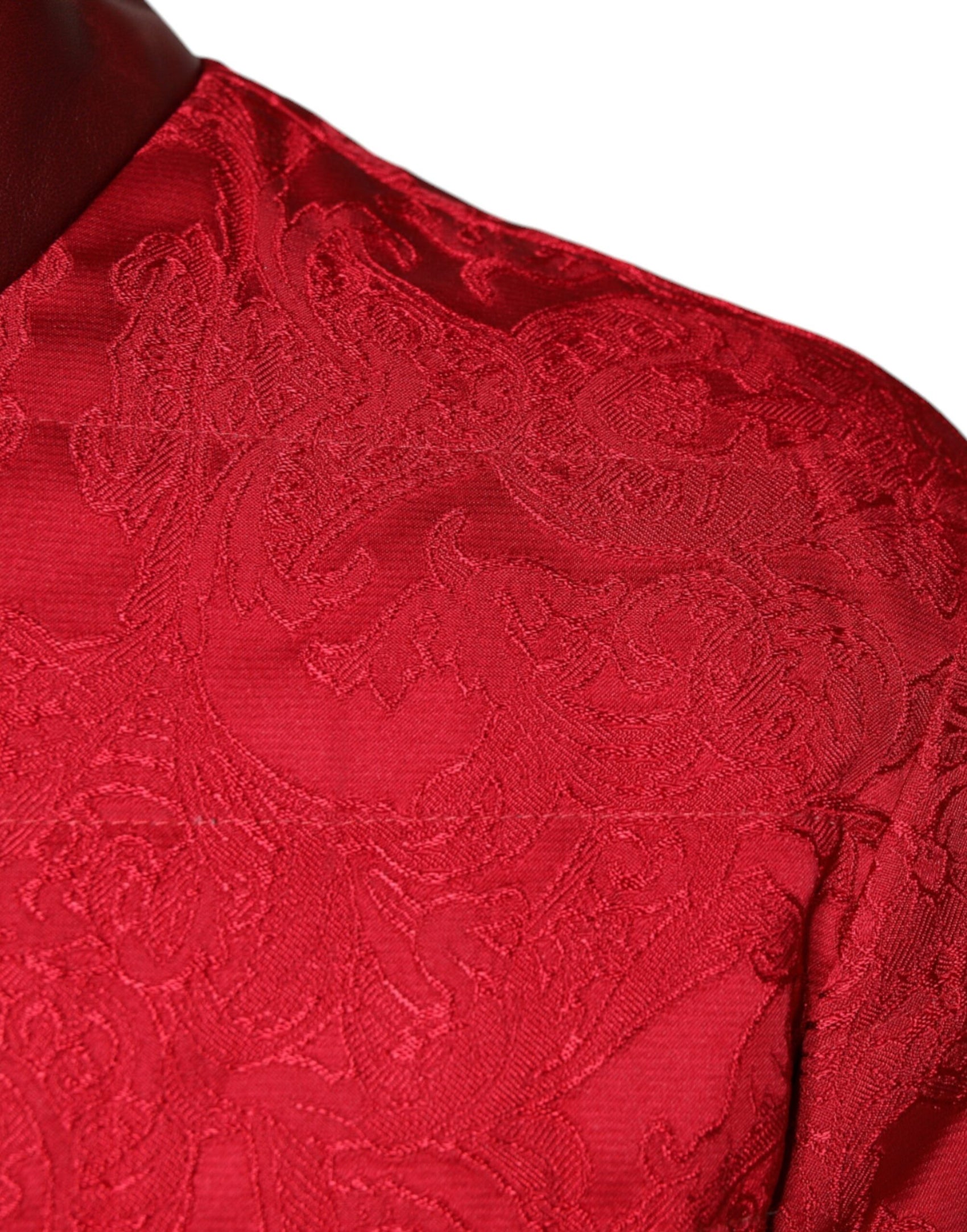 Giacca bomber trapuntata rossa con logo Gold Crown