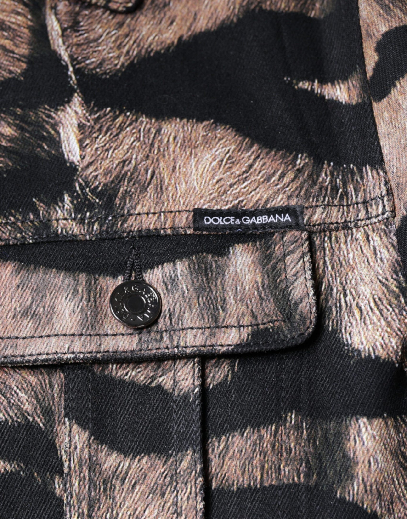 Giacca con colletto abbottonato Brown Tiger