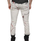 Schwarz-weiß bedruckte Skinny-Jeans für Herren