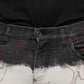 Schwarz-weiß bedruckte Skinny-Jeans für Herren