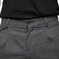 Grau karierte Skinny-Hose aus Wolle im Tartan-Stil