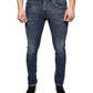 Dunkelblaue Skinny-Jeans aus verwaschener Baumwolle