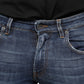 Dunkelblaue Skinny-Jeans aus verwaschener Baumwolle