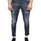 Dunkelblaue Skinny-Jeans aus verwaschener Baumwolle