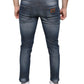 Dunkelblaue Skinny-Jeans aus verwaschener Baumwolle