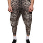 Braune Jogginghose aus Polyester mit Leopardenmuster