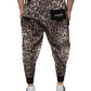 Braune Jogginghose aus Polyester mit Leopardenmuster