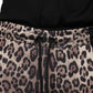 Braune Jogginghose aus Polyester mit Leopardenmuster