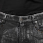 Schwarze Skinny-Jeans aus Baumwolle mit Verzierung