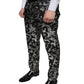 Schwarze, enge Anzughose aus Jacquard
