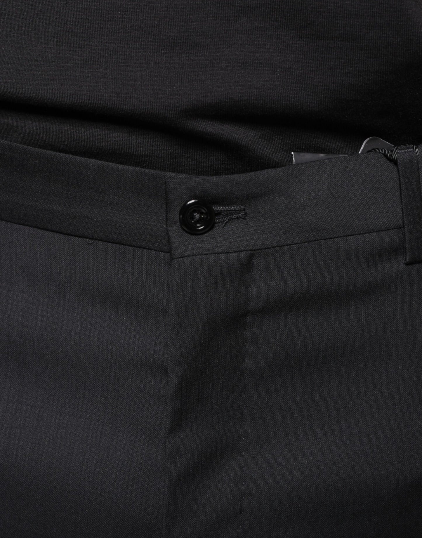 Schwarze, enge Anzughose aus Wolle für Herren