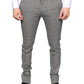 Grau karierte Skinny-Hose aus Wolle im Tartan-Stil