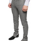 Grau karierte Skinny-Hose aus Wolle im Tartan-Stil