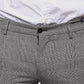 Grau karierte Skinny-Hose aus Wolle im Tartan-Stil