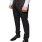 Braune Streifen Skinny Herren Anzughose