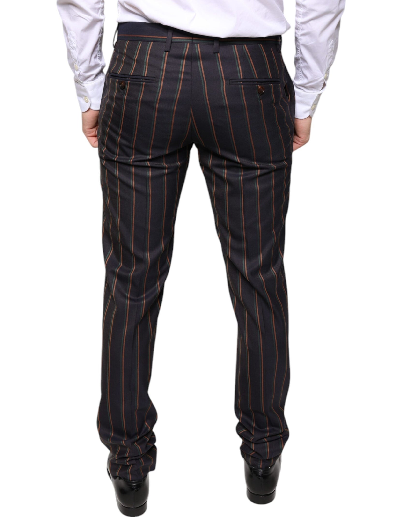 Braune Streifen Skinny Herren Anzughose