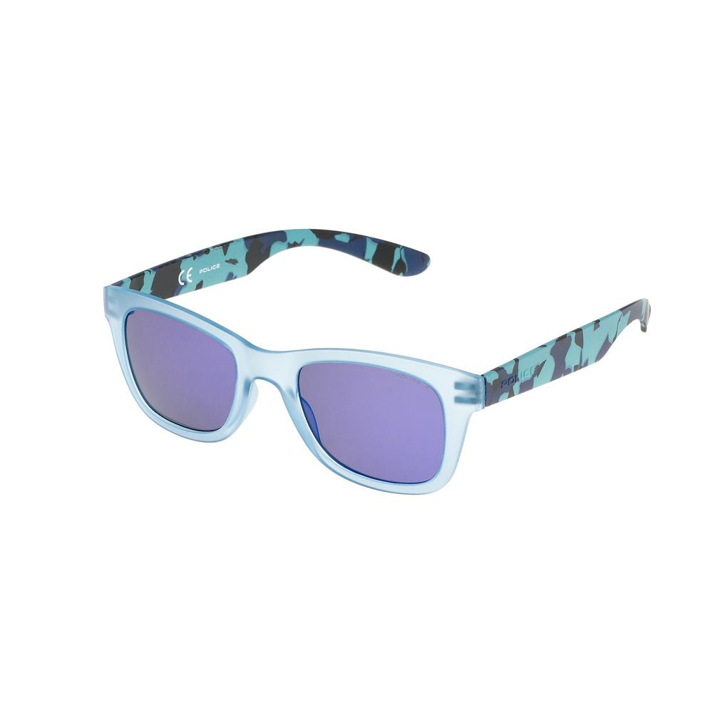 Blaue Sonnenbrille mit Spritzguss-Optik