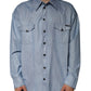 Hellblaues Button-Down-Freizeithemd aus Baumwolle