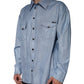 Hellblaues Button-Down-Freizeithemd aus Baumwolle