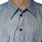 Hellblaues Button-Down-Freizeithemd aus Baumwolle