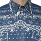 Blau-weißes Freizeithemd aus Baumwolle mit Bandana-Print