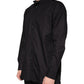 Schwarzes Button-Down-Freizeithemd aus Baumwolle für Herren