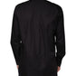 Schwarzes Button-Down-Freizeithemd aus Baumwolle für Herren