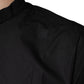 Schwarzes Button-Down-Freizeithemd aus Baumwolle für Herren