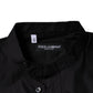 Schwarzes Button-Down-Freizeithemd aus Baumwolle für Herren