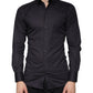 Schwarzes Baumwoll-Stretch-Kleid GOLD Formelles Hemd