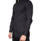 Schwarzes Baumwoll-Stretch-Kleid GOLD Formelles Hemd